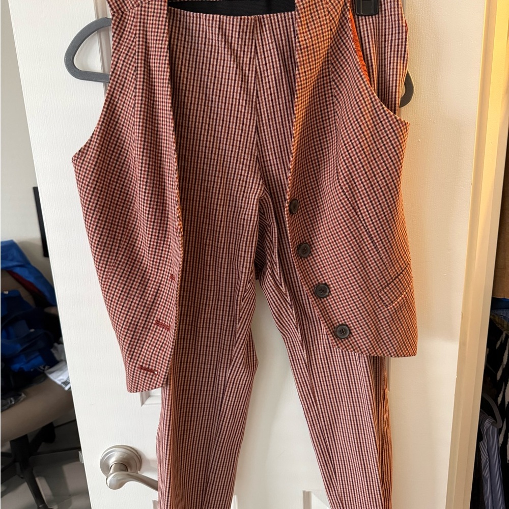 a new day Brown Checkered Pantsuit